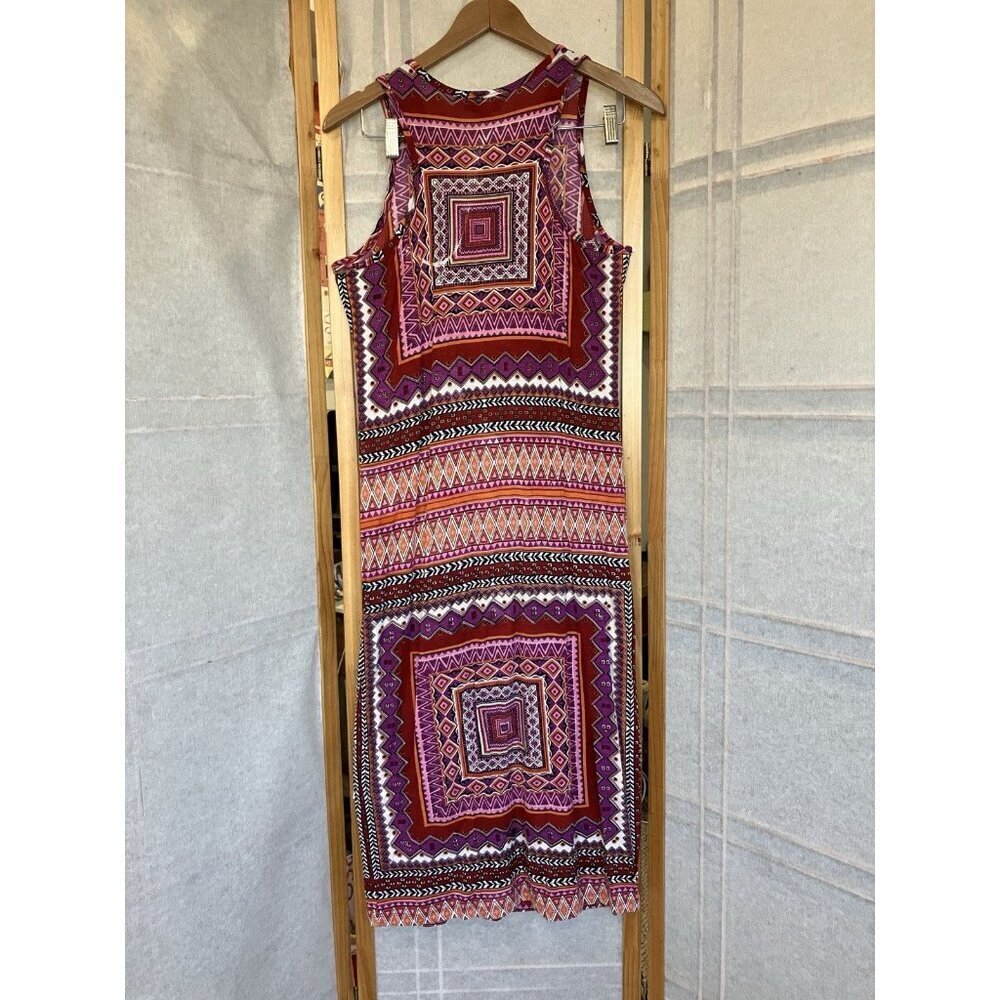 NWT Patrons of Peace Pullover Geometric Print Sleeveless Dress Medium, Beach - Picture 6 of 9